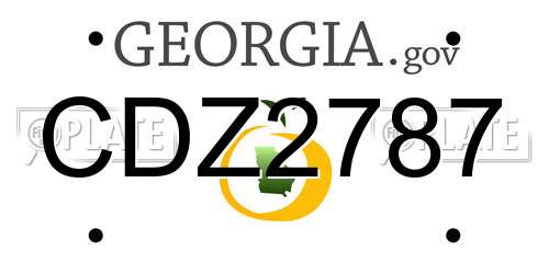 CDZ2787 Georgia License Plate