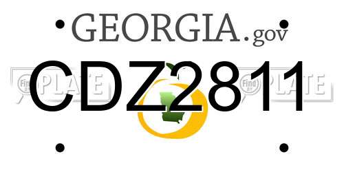 CDZ2811 Georgia License Plate