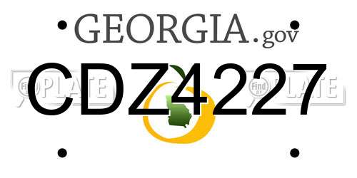 CDZ4227 Georgia License Plate