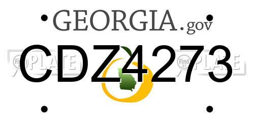 CDZ4273 Georgia License Plate