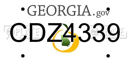 CDZ4339 Georgia License Plate