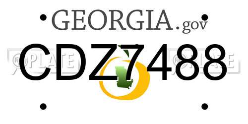 CDZ7488 Georgia License Plate