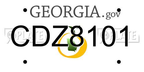 CDZ8101 Georgia License Plate