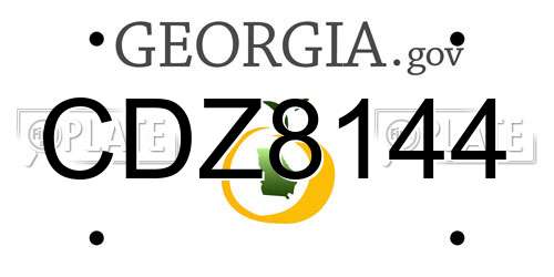CDZ8144 Georgia License Plate