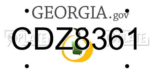 CDZ8361 Georgia License Plate