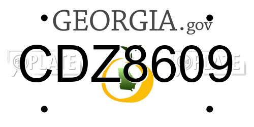 CDZ8609 Georgia License Plate