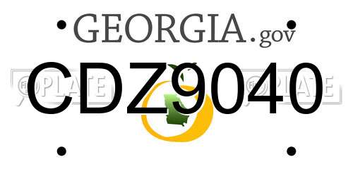 CDZ9040 Georgia License Plate