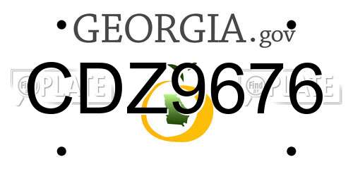 CDZ9676 Georgia License Plate