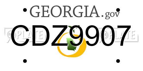 CDZ9907 Georgia License Plate