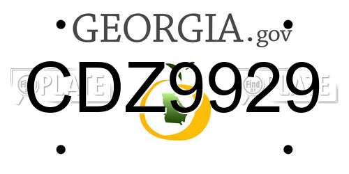 CDZ9929 Georgia License Plate