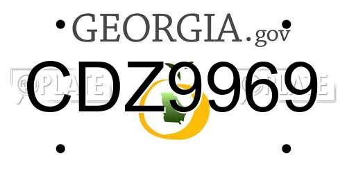 CDZ9969 Georgia License Plate