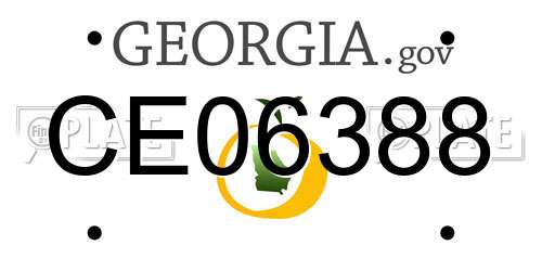 CE06388 Georgia License Plate