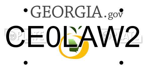 CE0LAW2 Georgia License Plate