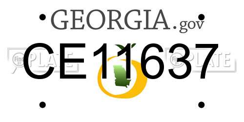 CE11637 Georgia License Plate