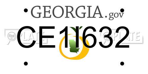 CE1I632 Georgia License Plate