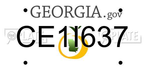 CE1I637 Georgia License Plate