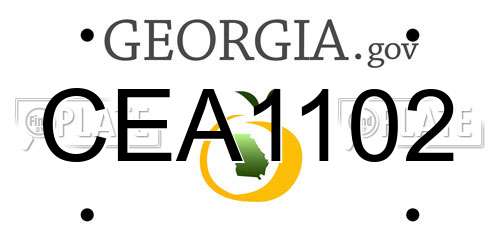 CEA1102 Georgia License Plate