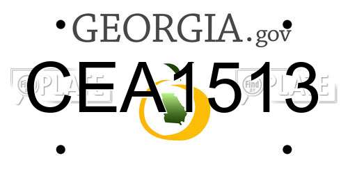 CEA1513 Georgia License Plate