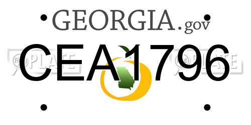 CEA1796 Georgia License Plate