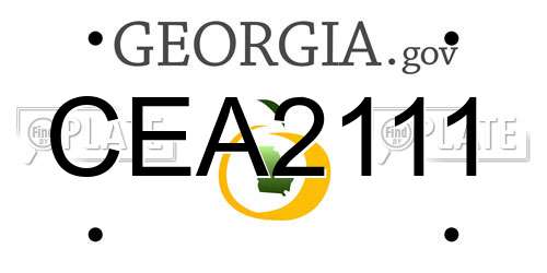 CEA2111 Georgia License Plate