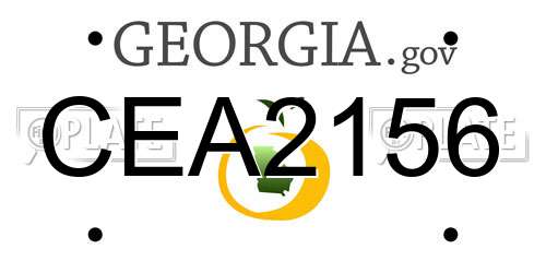 CEA2156 Georgia License Plate