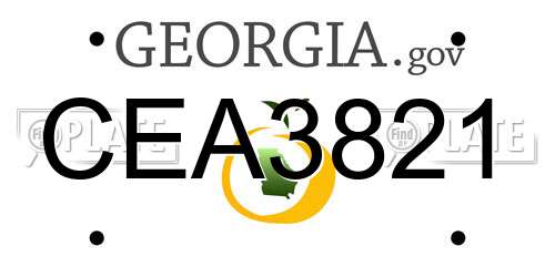 CEA3821 Georgia License Plate