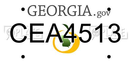 CEA4513 Georgia License Plate