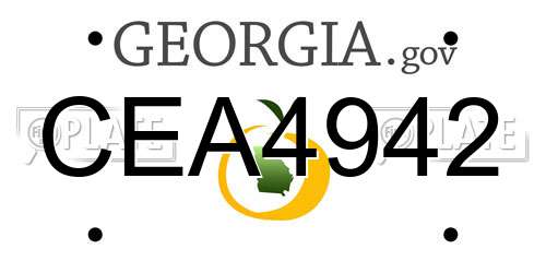 CEA4942 Georgia License Plate