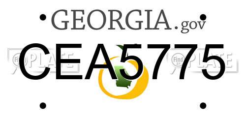CEA5775 Georgia License Plate