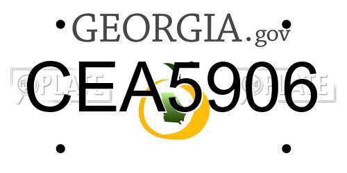 CEA5906 Georgia License Plate