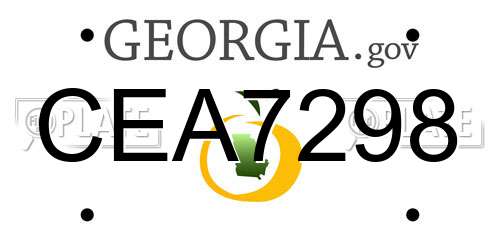 CEA7298 Georgia License Plate
