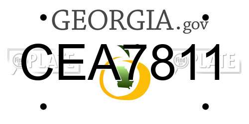 CEA7811 Georgia License Plate