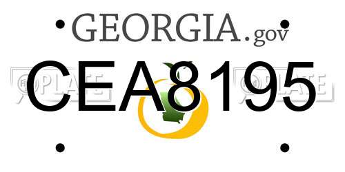 CEA8195 Georgia License Plate