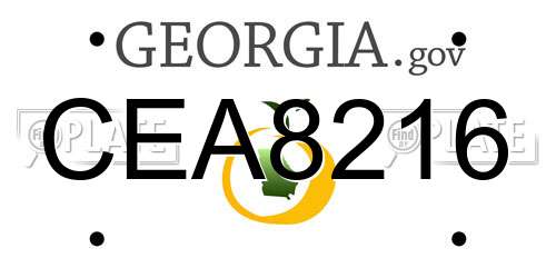 CEA8216 Georgia License Plate