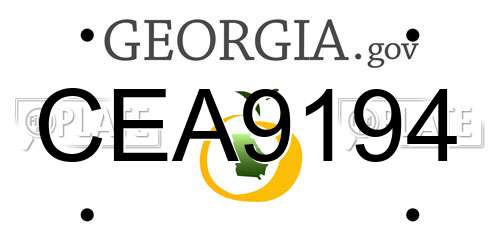 CEA9194 Georgia License Plate