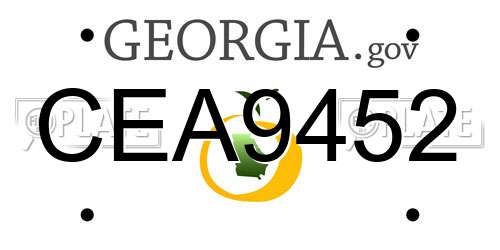 CEA9452 Georgia License Plate
