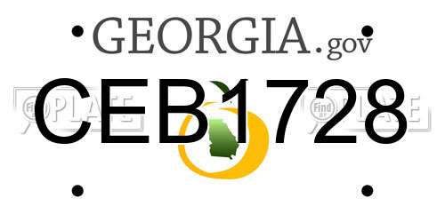 CEB1728 Georgia License Plate
