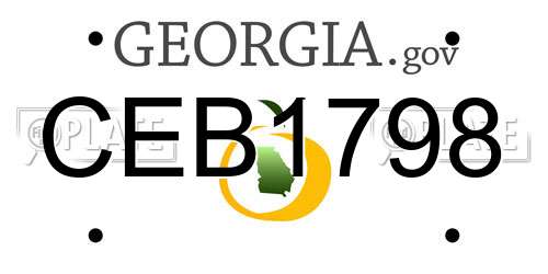 CEB1798 Georgia License Plate