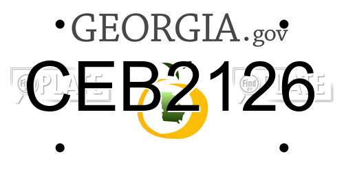 CEB2126 Georgia License Plate