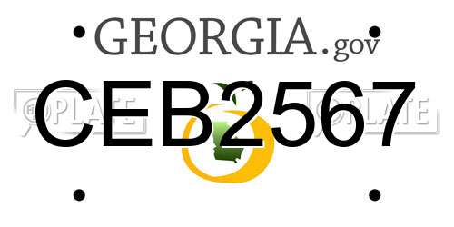 CEB2567 Georgia License Plate