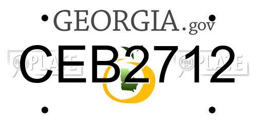 CEB2712 Georgia License Plate