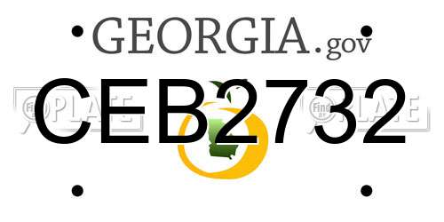 CEB2732 Georgia License Plate