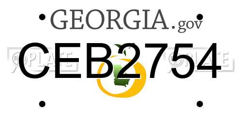 CEB2754 Georgia License Plate
