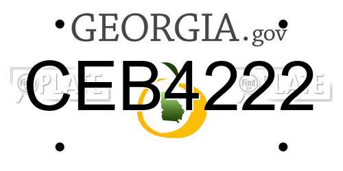 CEB4222 Georgia License Plate