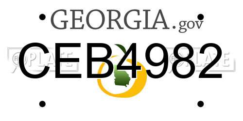 CEB4982 Georgia License Plate