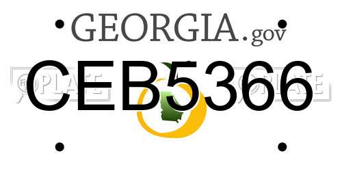 CEB5366 Georgia License Plate