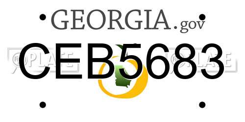 CEB5683 Georgia License Plate