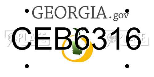 CEB6316 Georgia License Plate