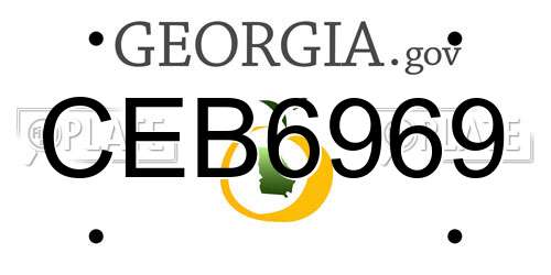 CEB6969 Georgia License Plate