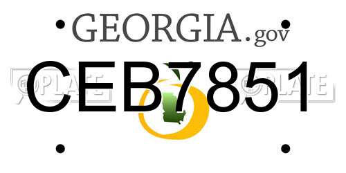 CEB7851 Georgia License Plate